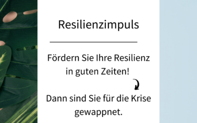 Resilienz Impuls Woche 31: Resilienz in guten Zeiten stärken