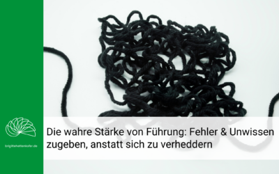 Fehler zugeben anstatt sich zu verheddern – Die wahre Stärke von Führung